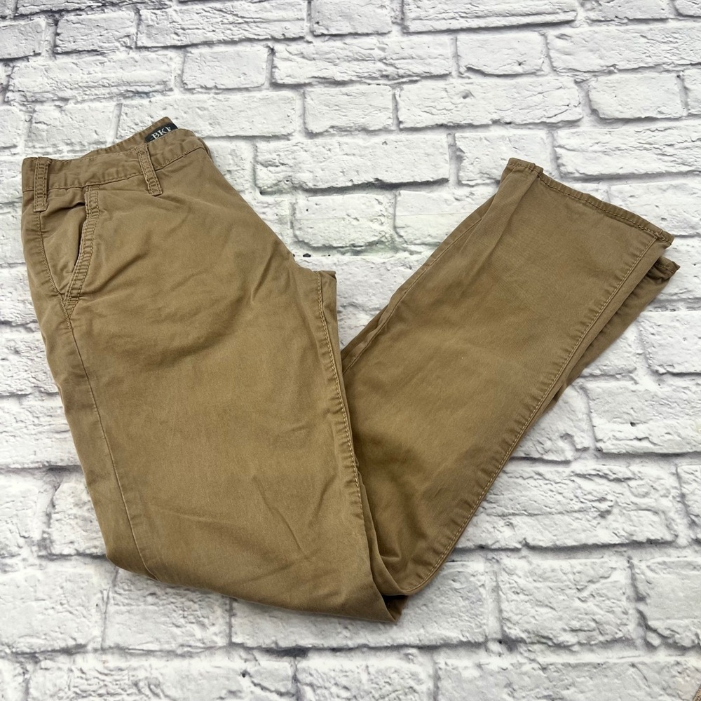 BKE Casuals Jake Straight Leg Khaki Chino Pants Mens 27S Tan Cotton Stretch